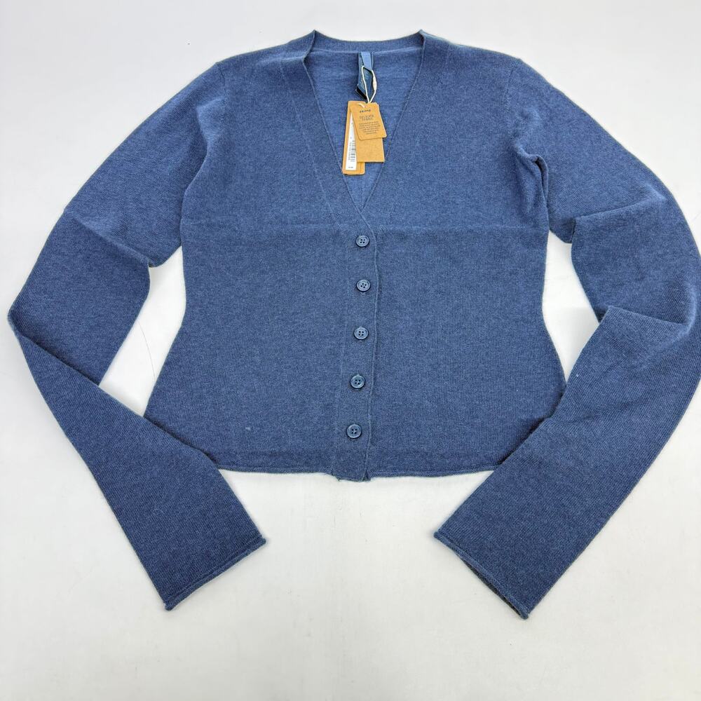 SKIMS Featherweight Cashmere Cardigan Navy Blue Size XS - New